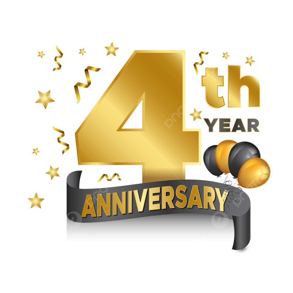 4th Anniversary PNG Vector PSD And Clipart With Transparent