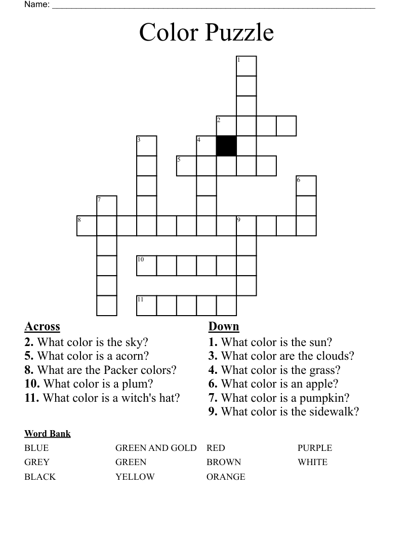 Color Puzzle Crossword WordMint