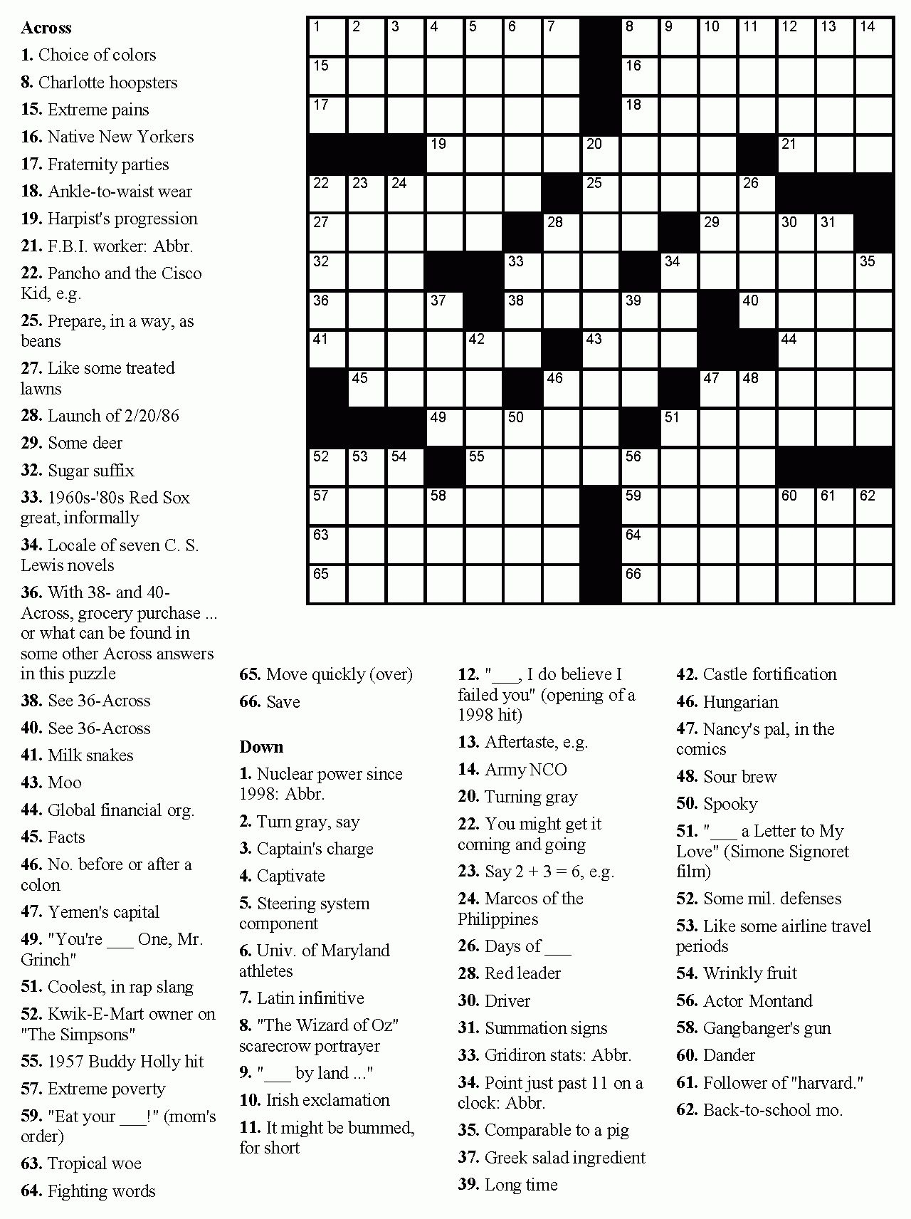Crossword Puzzle Generator To Pdf