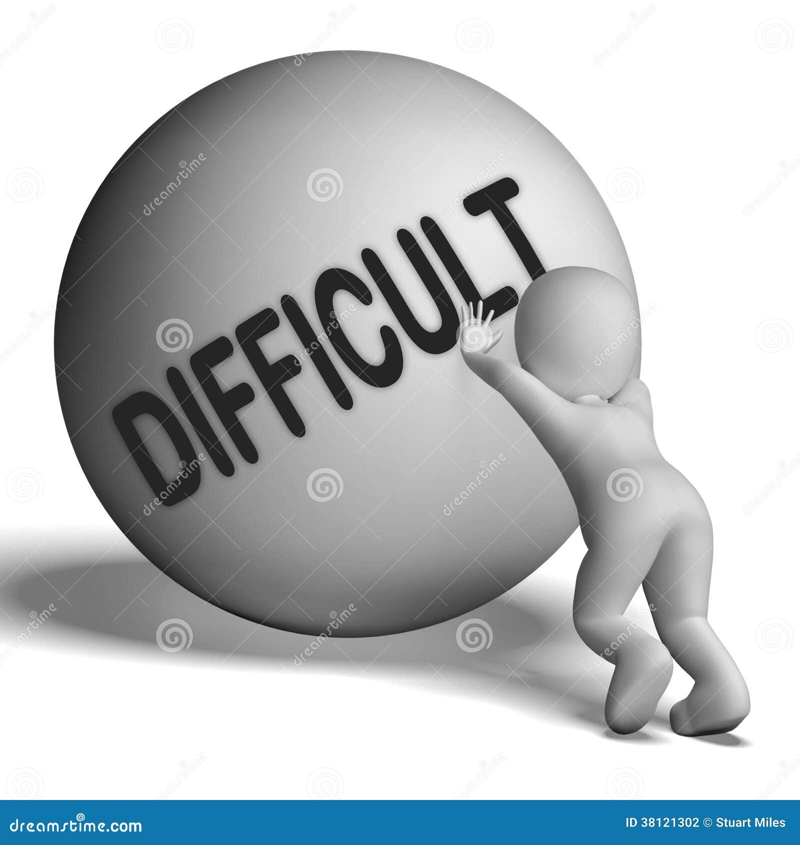 Difficult Character Means Hard Challenging Or Problematic Stock