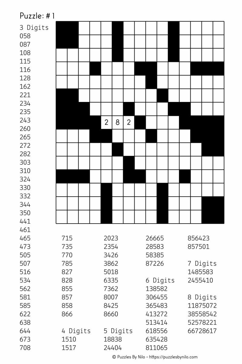 Fill In Crosswords Printable