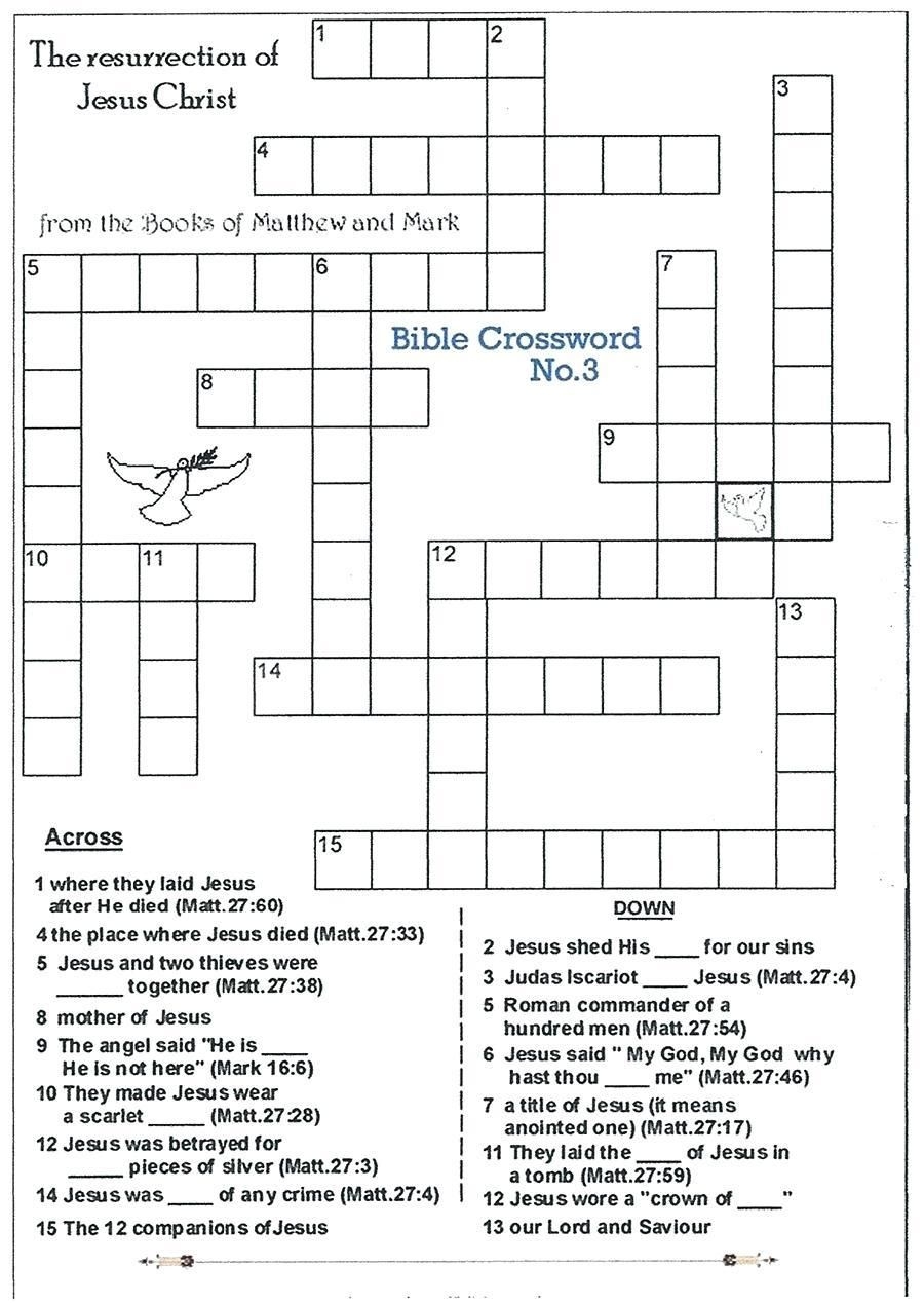 Free Printable Bible Crosswords Printable Words Worksheets