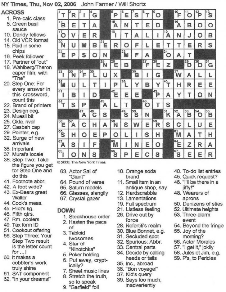 Merl Reagle Printable Sunday Crossword FreePrintable me