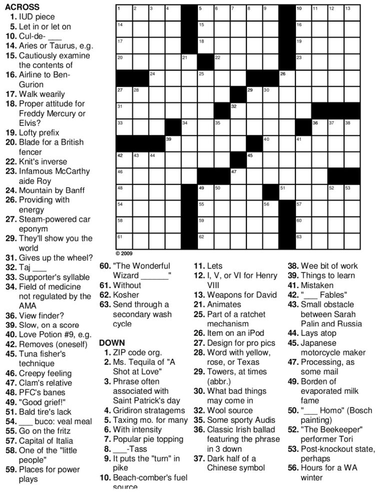 Easy Printable Crosswords For Seniors: Fun and Engaging Mental Exercise