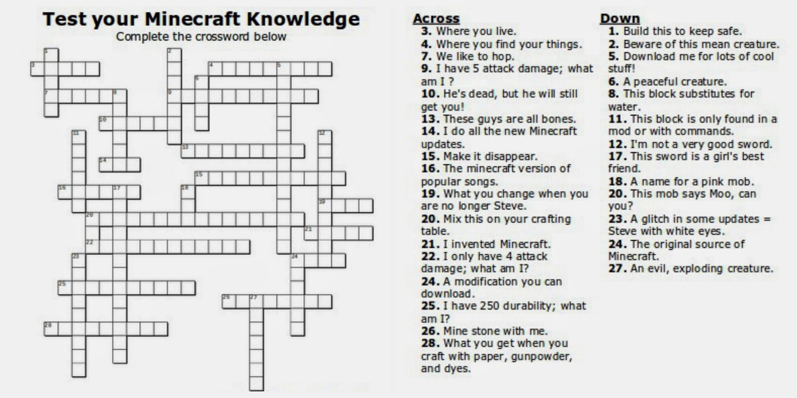 Printable Lego Crossword Puzzle Printable Crossword Puzzles